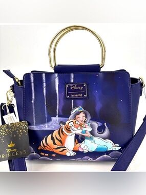 NWT!! Loungefly Disney Princess Jasmine w/ Rajah, Castle, Abu and Genie Satchel